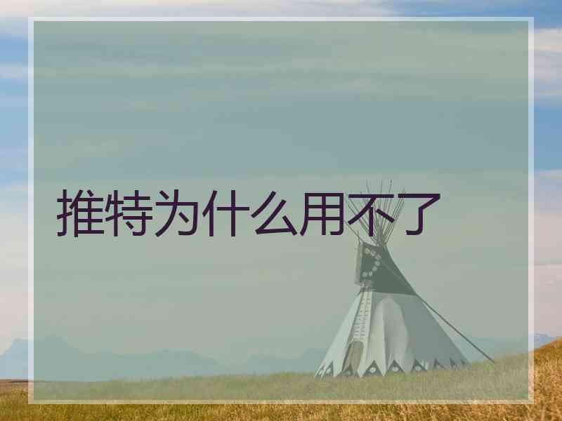 推特为什么用不了