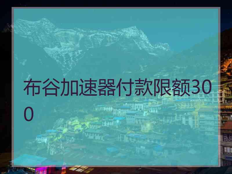 布谷加速器付款限额300