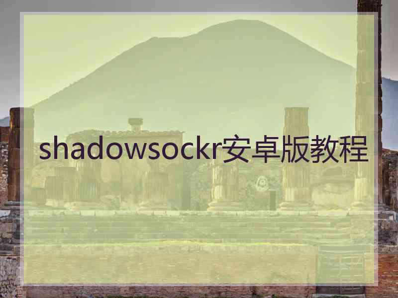shadowsockr安卓版教程