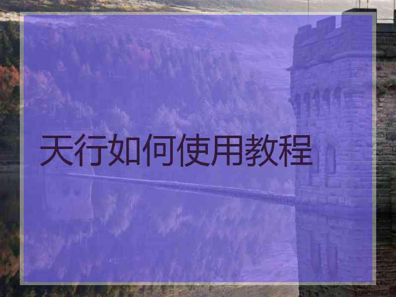 天行如何使用教程