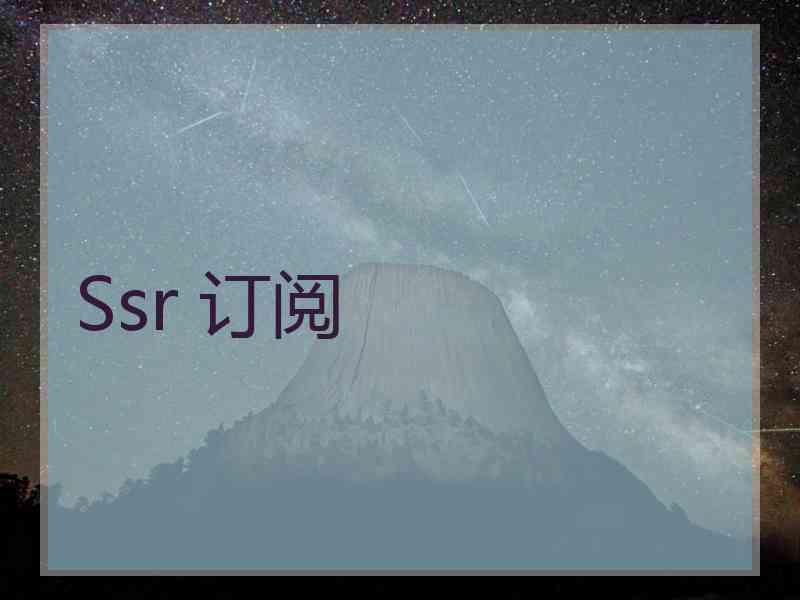 Ssr 订阅