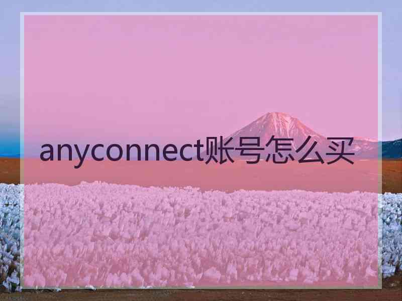 anyconnect账号怎么买