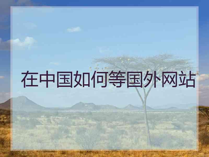 在中国如何等国外网站