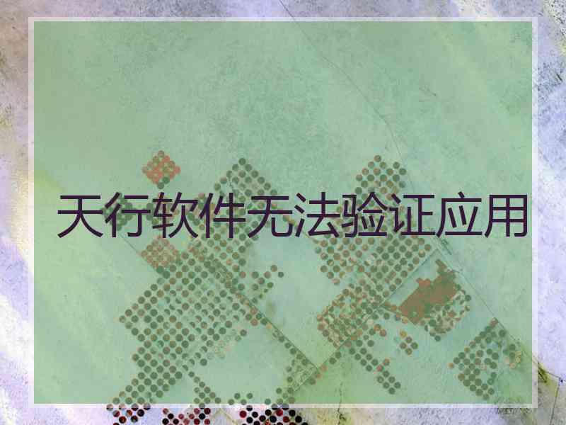 天行软件无法验证应用