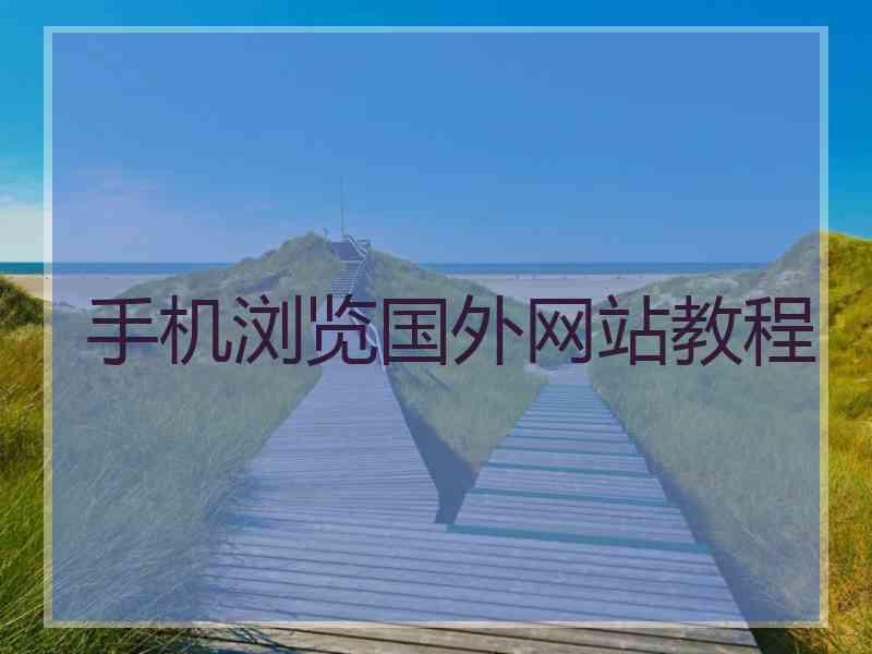手机浏览国外网站教程