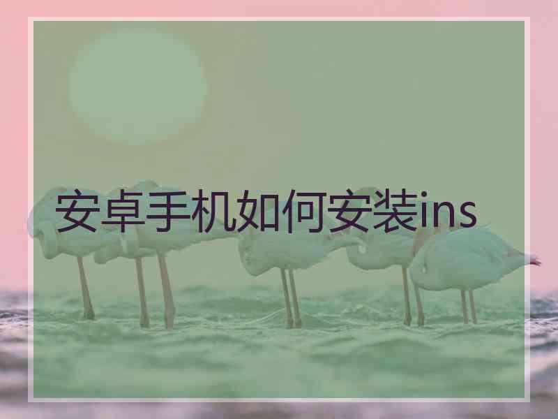 安卓手机如何安装ins