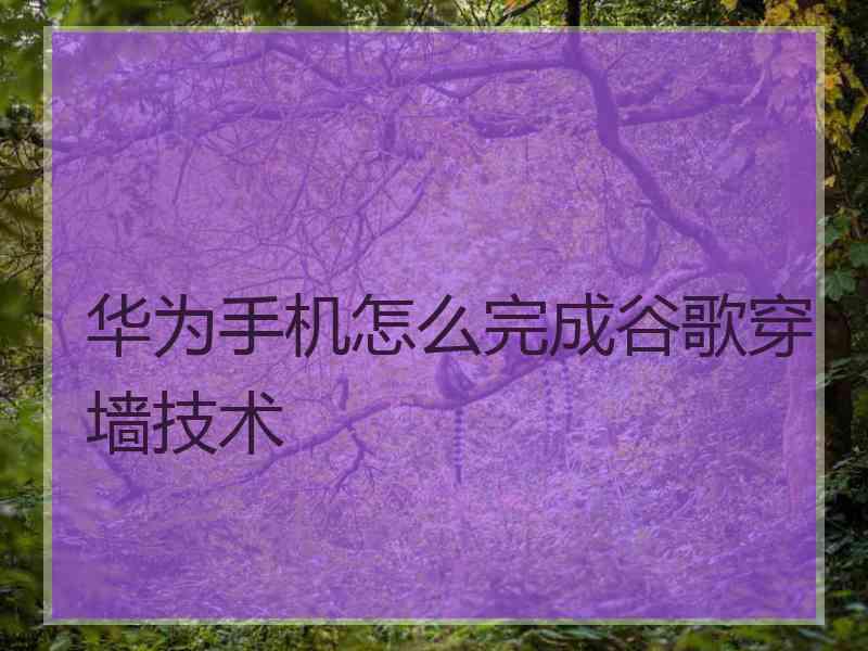华为手机怎么完成谷歌穿墙技术