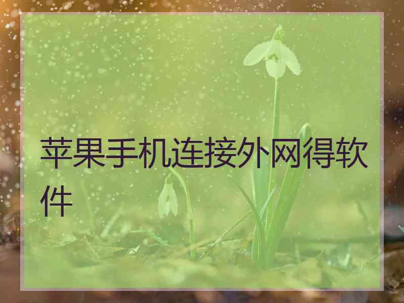 苹果手机连接外网得软件