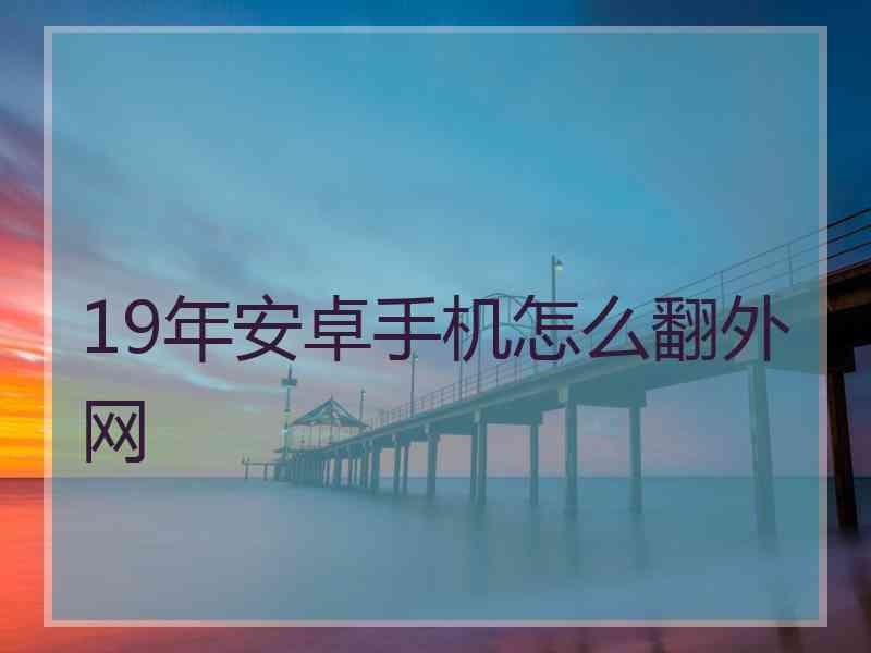 19年安卓手机怎么翻外网