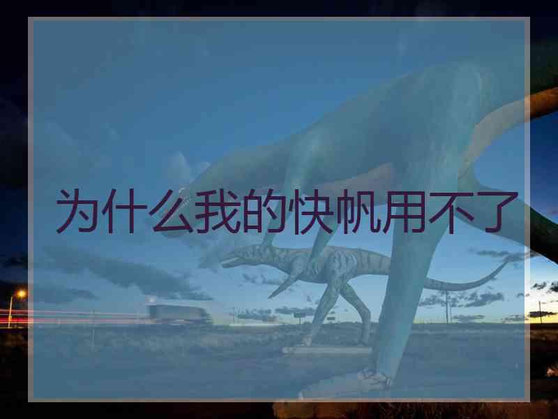 为什么我的快帆用不了