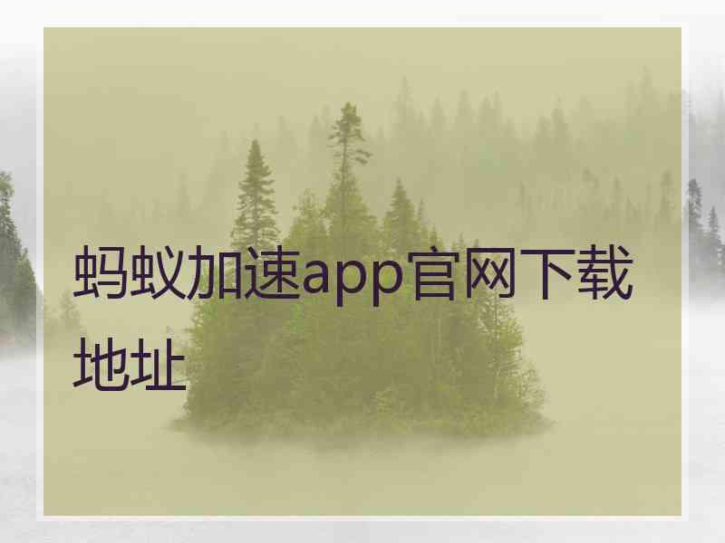 蚂蚁加速app官网下载地址