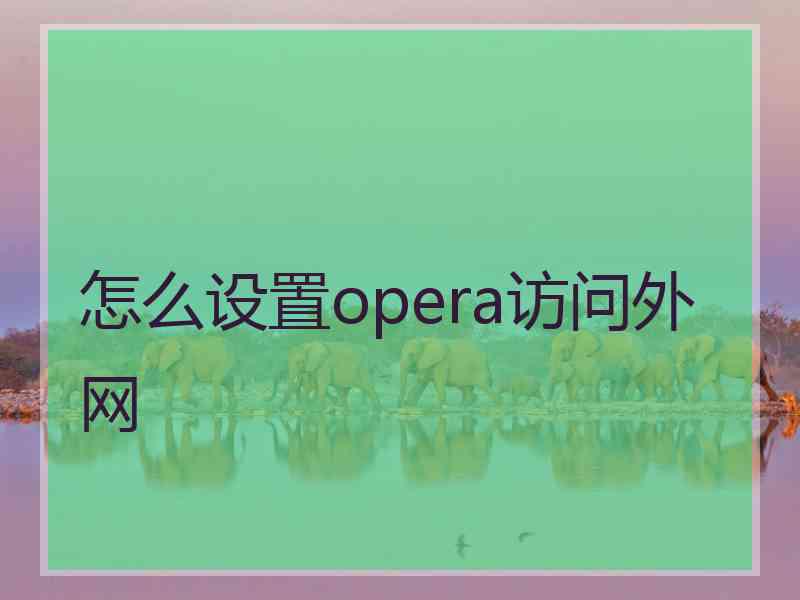 怎么设置opera访问外网