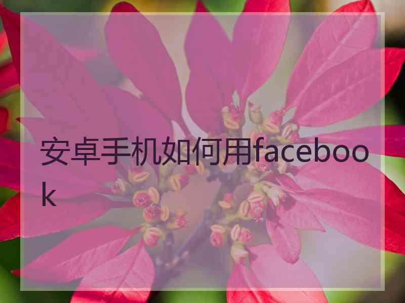 安卓手机如何用facebook