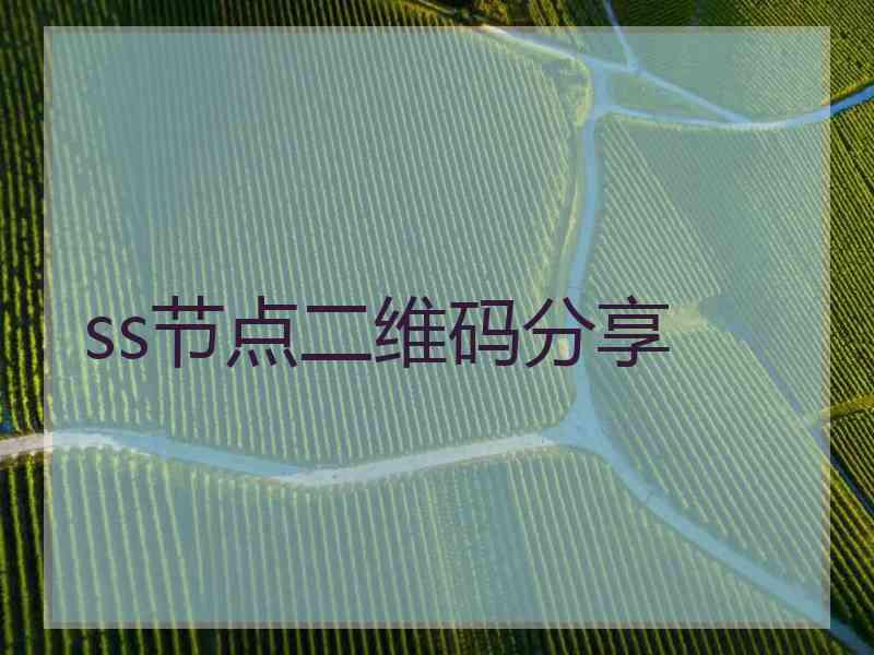 ss节点二维码分享