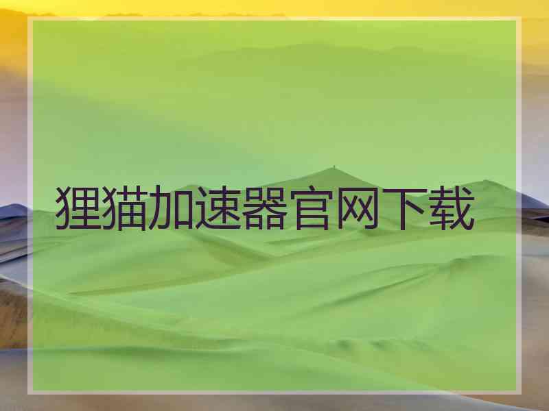 狸猫加速器官网下载