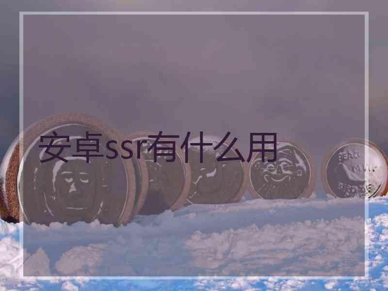 安卓ssr有什么用