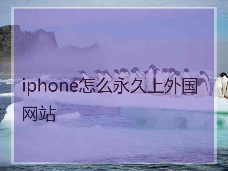 iphone怎么永久上外国网站