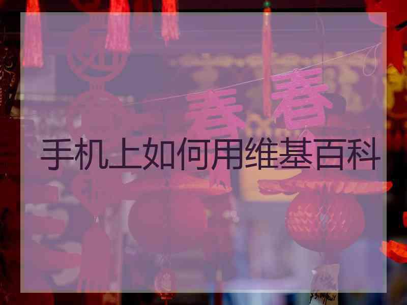 手机上如何用维基百科