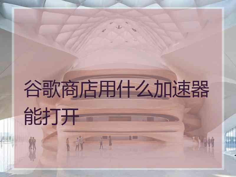谷歌商店用什么加速器能打开