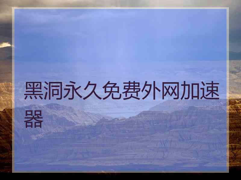 黑洞永久免费外网加速器