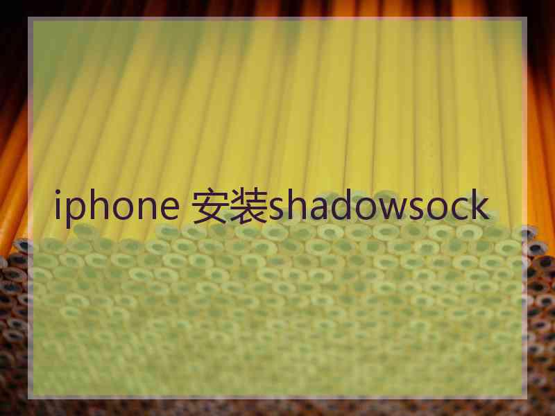 iphone 安装shadowsock